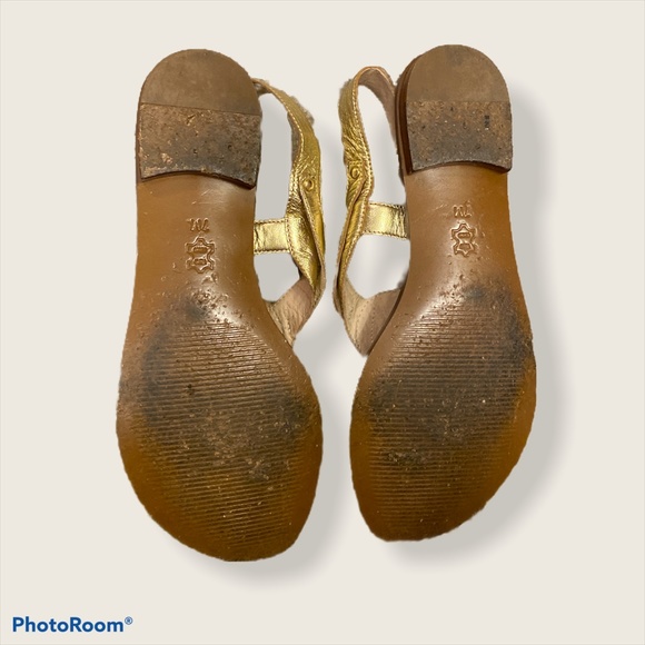 Michael Kors Charm Sandal Mini Logo Gold - Picture 2 of 5